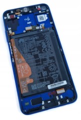 ORG Wyświetlacz LCD z ramką i baterią Huawei Nova 5T / Honor 20 niebieski