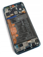 ORG Wyświetlacz LCD z ramką i baterią Huawei P30 Lite (MAR-LX1M) niebieski