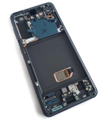 ORG Wyświetlacz LCD oryginalny ramka Samsung Galaxy S21 5G (SM-G991) szary