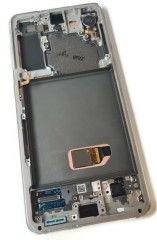 ORG Wyświetlacz LCD oryginał z ramką do Samsung Galaxy S21 5G SM-G991 biały
