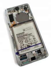 ORG Wyświetlacz LCD oryginalny ramka Samsung Galaxy S21+ 5G SM-G996 srebrny