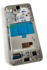 ORG Wyświetlacz LCD oryginalny z ramką Samsung Galaxy S22 (SM-S901) biały