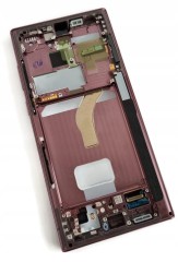 ORG Wyświetlacz LCD oryginalny z ramką Samsung Galaxy S22 Ultra burgundowy