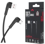 Maxlife kabel przewód kątowy USB - USB-C 1m czarny 60w MXUC-09