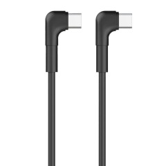 Maxlife kabel przewód kątowy USB - USB-C 1m czarny 60w MXUC-09