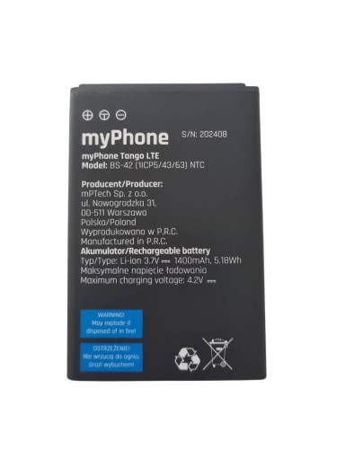 ORG Nowa oryginalna bateria akumulator do myPhone Tango LTE 4G (1400 mAh)