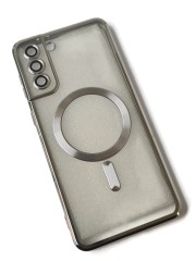 Etui case futerał do Samsung Galaxy S21+ transparentne srebrne pierścienie