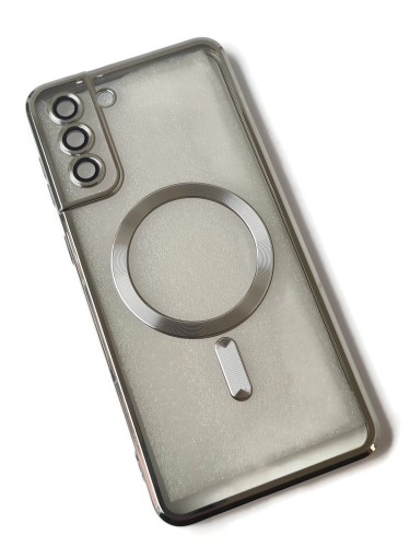 Etui case futerał do Samsung Galaxy S21+ transparentne srebrne pierścienie
