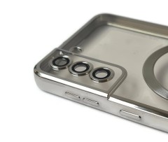 Etui case futerał do Samsung Galaxy S21+ transparentne srebrne pierścienie