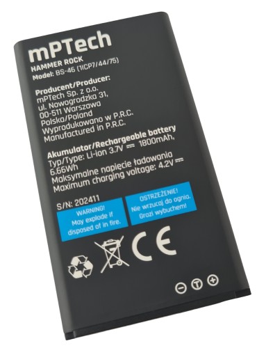 ORG Nowa oryginalna bateria do myPhone Hammer Rock / Basalt (1800mAh)