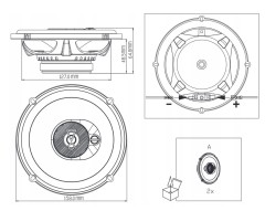 2x Głośniki samochodowe JBL Stage3 637F, trójdrożne 165mm, 6,5" harman