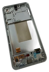 ORG Wyświetlacz LCD oryginalny z ramką do Samsung Galaxy S24 FE, srebrny