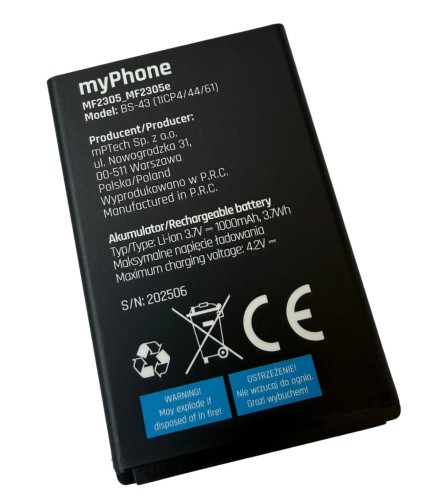 ORG Nowa oryginalna bateria BS-43 do MyPhone 6320