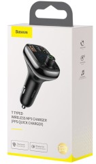 Transmiter FM Bluetooth Baseus S13 + Ładowarka Samochodowa 36W USB A Typ C