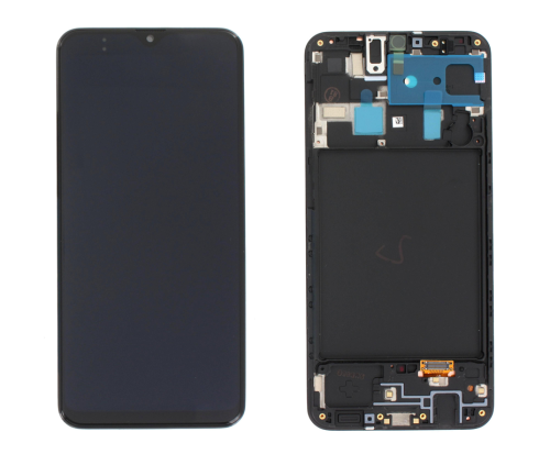 (2-3 dni) ORG Wyświetlacz LCD Samsung A20/M10s SM-A205/M107 CZARNY Z RAMKĄ