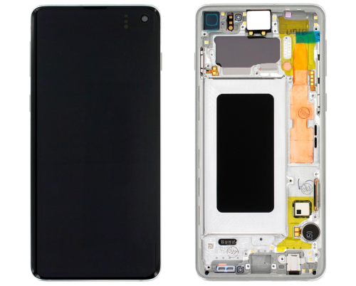 (2-3 dni) ORG Wyświetlacz LCD Samsung Galaxy S10 (SM-G973) BIAŁY Z RAMKĄ