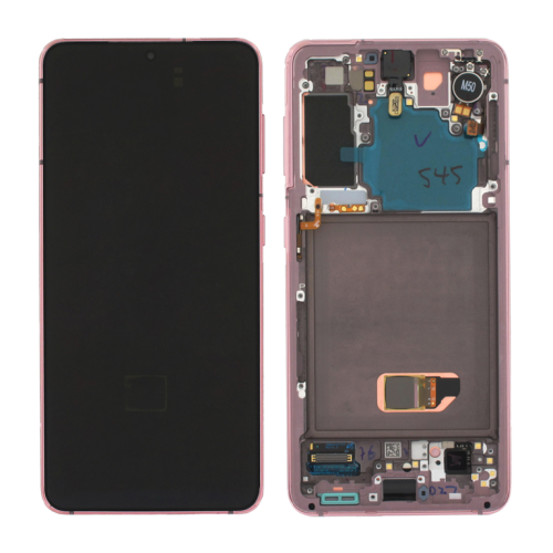 (2-3 dni) ORG Wyświetlacz LCD Samsung Galaxy S21 5G SM-G991 RÓŻOWY Z RAMKĄ I KAMERĄ