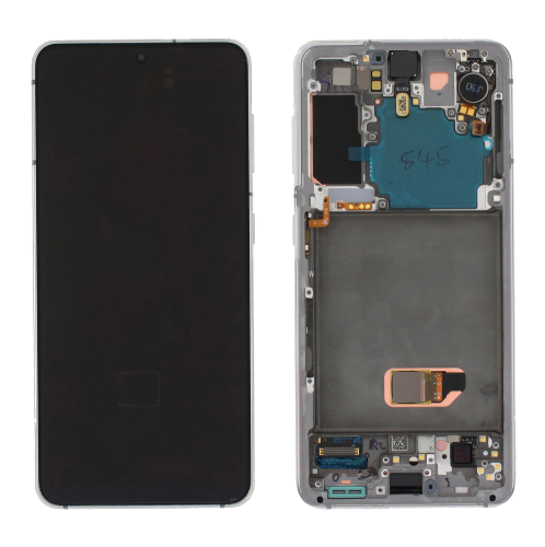 (2-3 dni) ORG Wyświetlacz LCD Samsung Galaxy S21 5G SM-G991 BIAŁY Z RAMKĄ I KAMERĄ