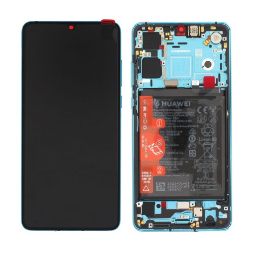 (2-3 dni) ORG Wyświetlacz LCD Huawei P30 ELE-L09 NIEBIESKI (BLUE) Z RAMKĄ